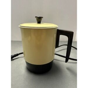 Vintage Valiant Electric Hot Pot No VP-288N Cream Black Mid Century Retro Chic